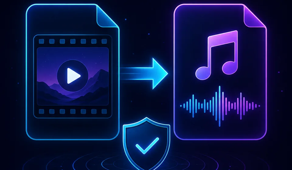 Audio waveform being extracted from a video file