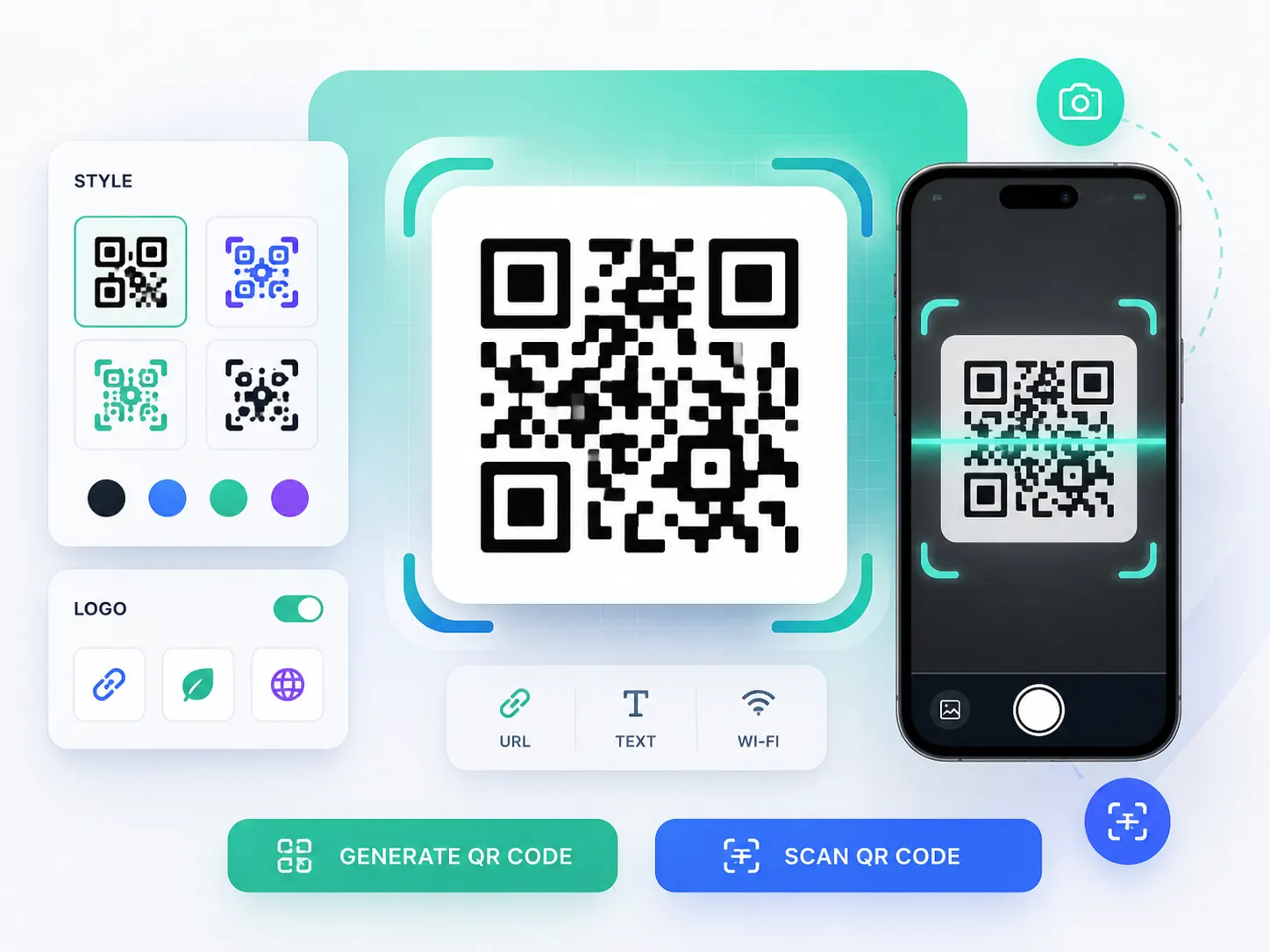 QR code generation and scanning preview