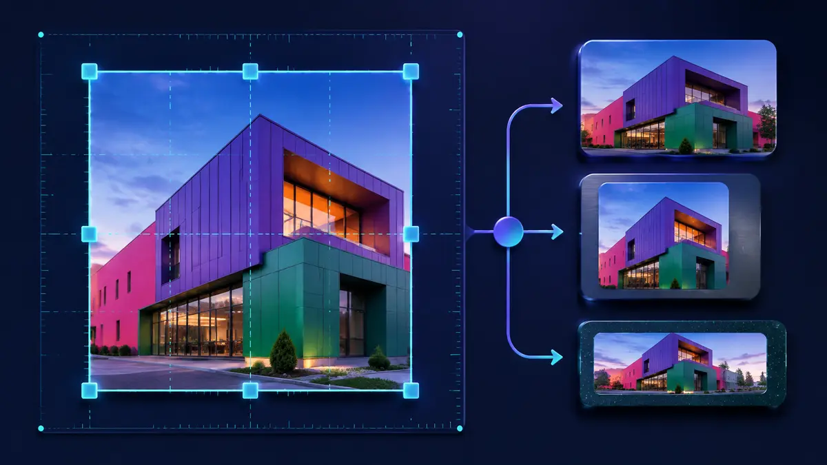 Photo inside resize guides with multiple output proportions
