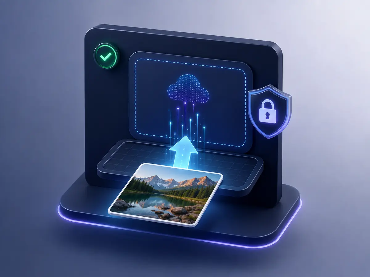 A photo selected for private browser processing in PixelOrigen